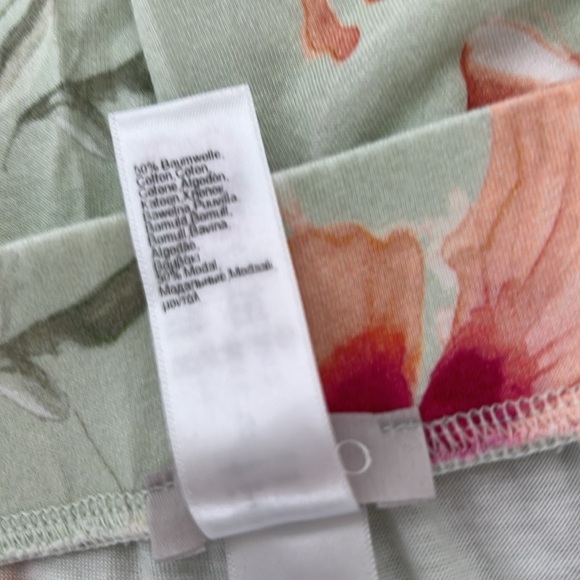 Hanro Sz S Pajama Pant/Lounge Pant Pale Green Floral Cotton/Modal - Picture 4 of 8
